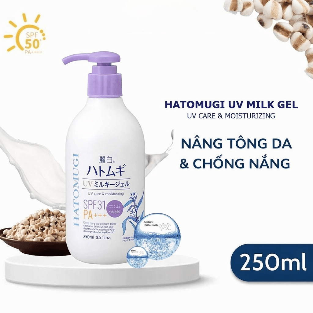 Sữa Dưỡng Thể Hatomugi Chống Nắng Nâng Tông SPF31 PA+++ 250ml