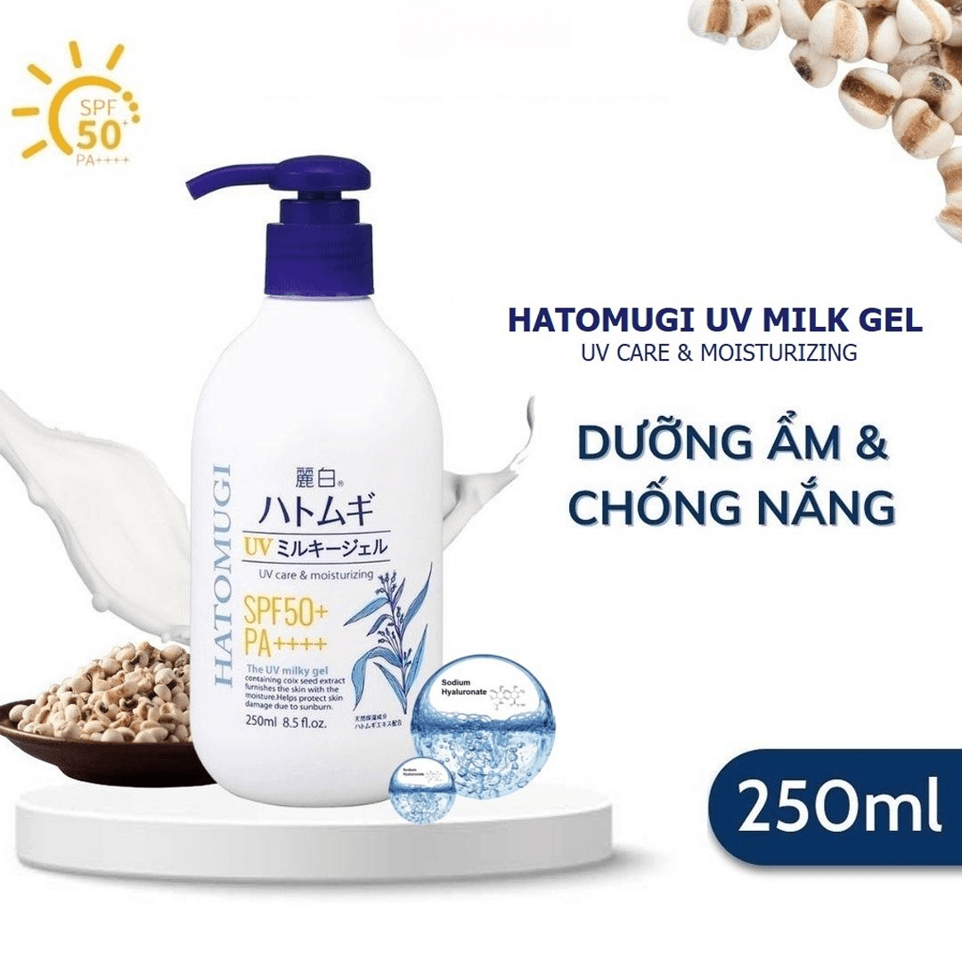 Sữa Dưỡng Thể Hatomugi Chống Nắng Dưỡng Ẩm SPF50+ PA++++ 250ml