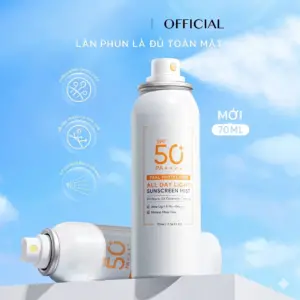 Xịt chống nắng SPF50 PA++++ chống tia cực tím cho mặt và cơ thể giúp SKINTIFIC 70ml