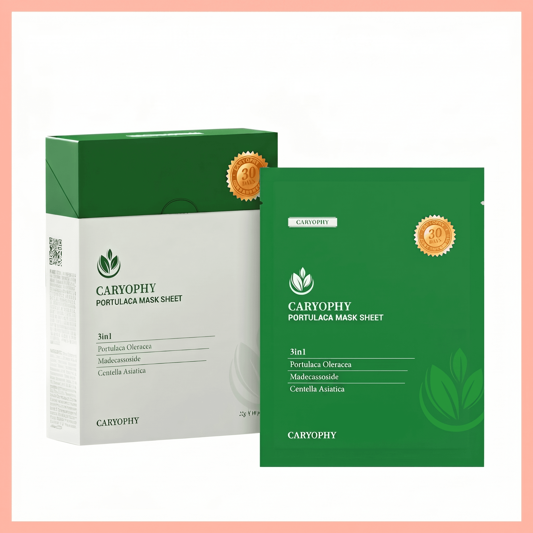 Hộp 10 Miếng Mặt Nạ Giấy Dưỡng Da Caryophy 22gx10 ( Caryophy Portulaca Mask Sheet 22gx10)