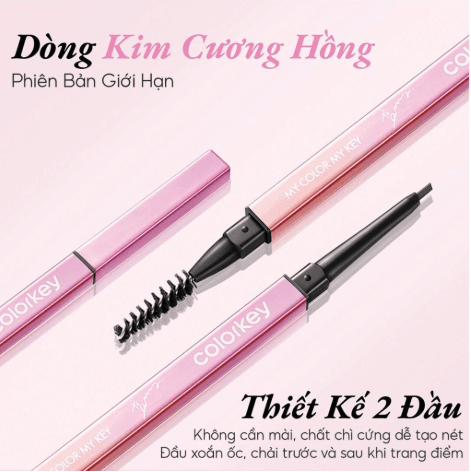Chì Kẻ Mày Hai Đầu Colorkey Sắc Nét, Lâu Trôi