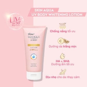 Lotion Chống Nắng Sunplay Dưỡng Thể Sáng Mịn 150g Skin Aqua UV Body Whitening Lotion SPF 50+ PA++++