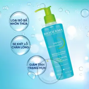 Gel rửa mặt tạo bọt, không chứa xà phòng Bioderma Sebium Gel Moussant - 400ml