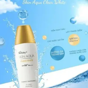 Kem Chống Nắng Sunplay Skin Aqua Clear White SPF 50+ PA++++ 25g/55g Dưỡng Trắng Cho Da Dầu - Dạng Sữa