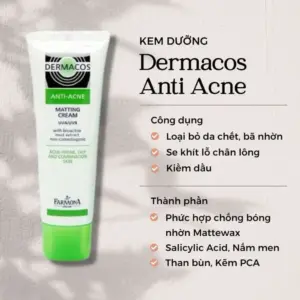 Dermacos Kem Dưỡng Giảm Bóng Nhờn, Ngừa Mụn Farmona Dermacos Anti Acne Matting Cream 50ml