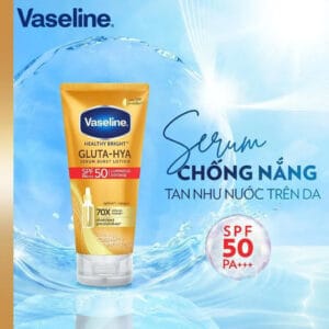 Serum Dưỡng Thể Vaseline Chống Nắng Phổ Rộng SPF50 PA+++ 260ml Healthy Bright Gluta-Hya Serum Burst Lotion