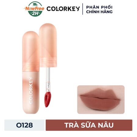 Son Môi Colorkey Nhung Mờ O128 Trà Sữa Nâu 2g