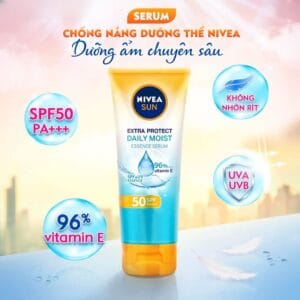 Serum chống nắng & dưỡng thể toàn thân dưỡng ẩm vượt trội NIVEA Extra Protect Daily Moist Essence Serum SPF50, PA+++
