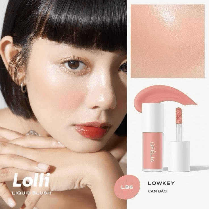 Má hồng kem tự nhiên căng bóng OFÉLIA Lolli Liquid Blush chính hãng - Ảnh 4