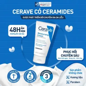 Kem Dưỡng Ẩm Phục Hồi Chuyên Sâu Và Giữ Da Ẩm Mịn Suốt 48H CERAVE MOISTURISING CREAM 50ML